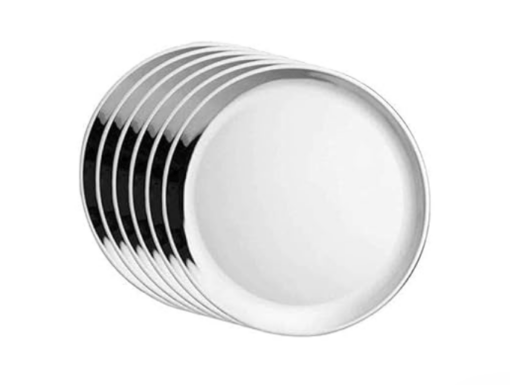 Shri & Sam High Grade Stainless Steel Budget Side Plate 6 Peices